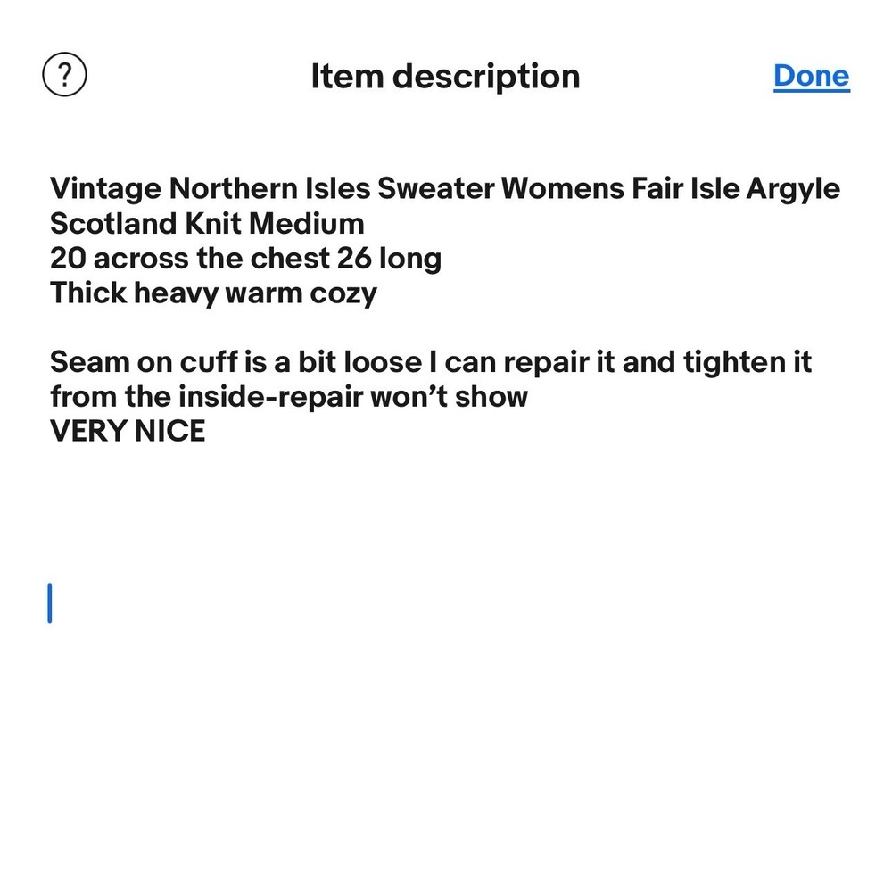 Vintage Northern Isles Sweater Fair Isle Argyle Preppy Knit Fisherman Medium - Picture 6 of 6